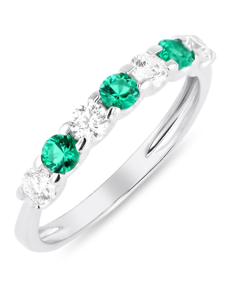 Churumbela de oro blanco 14 K Joyerías Bizarro zirconia 2
