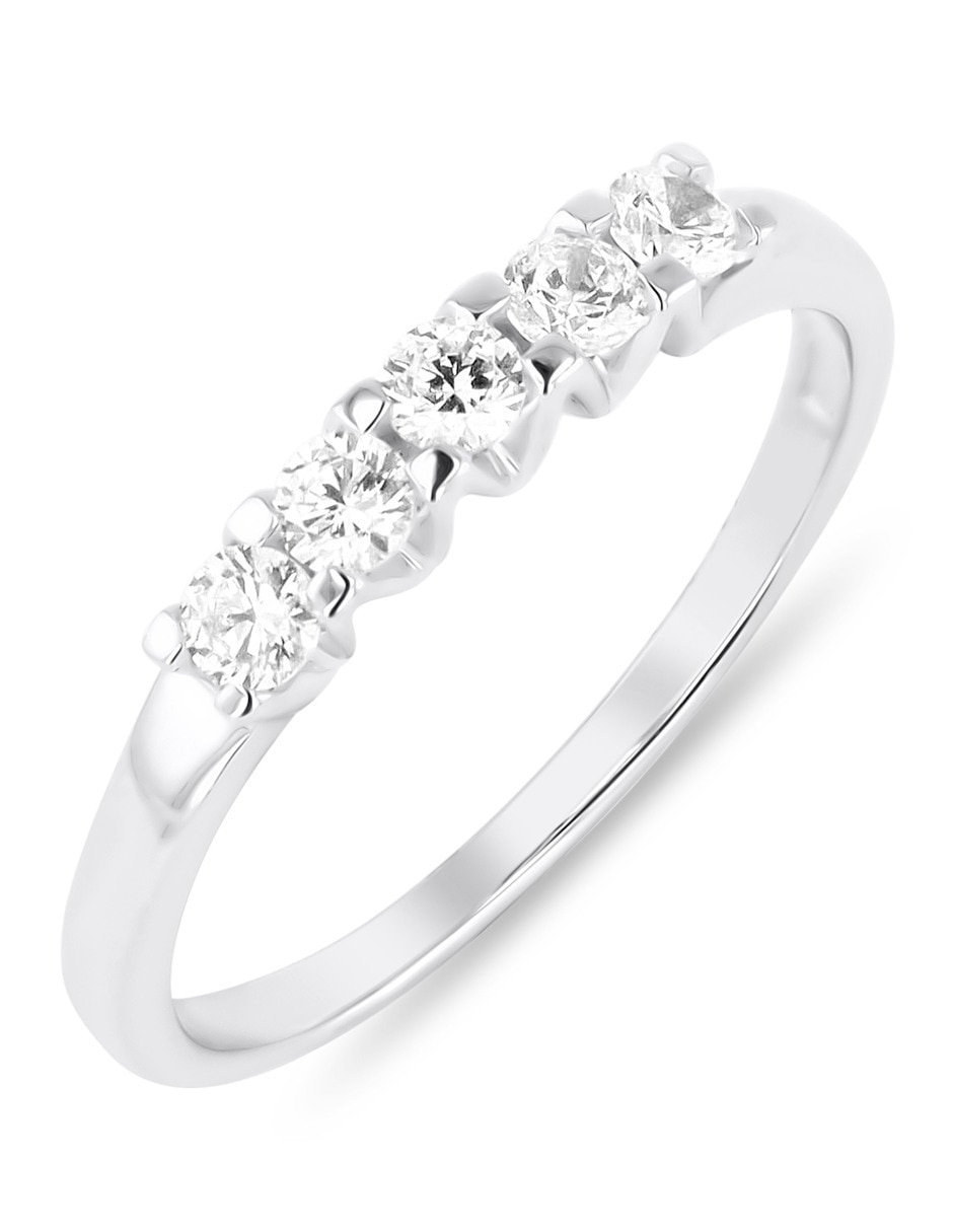 Churumbela de oro blanco 14 K Joyerías Bizarro zirconia