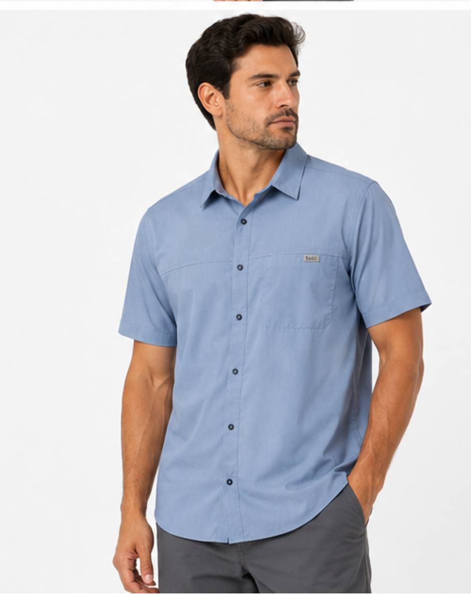 Camisa/Sobrecamisa Casual de (si aplica) Algodón manga Corta para hombre 2