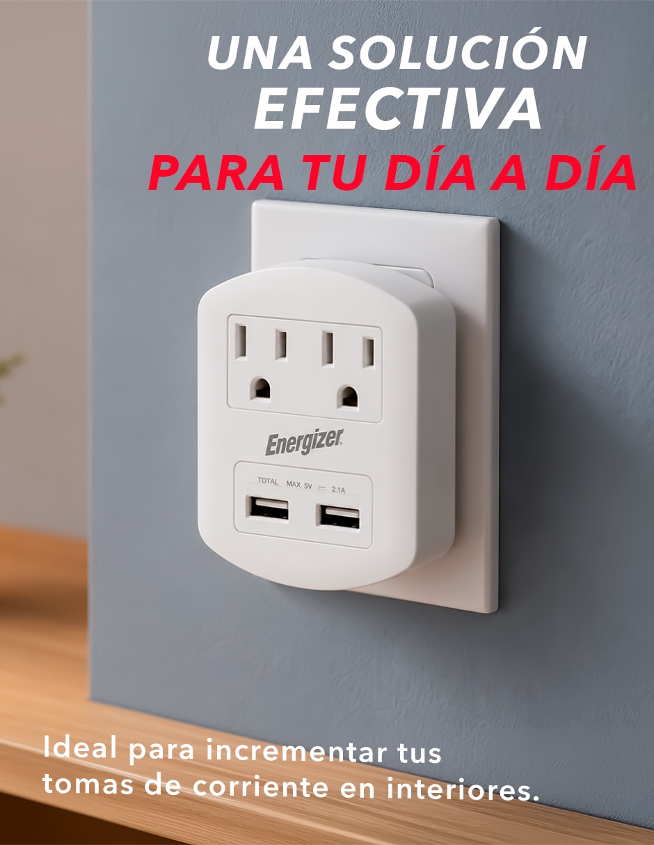 Multicontacto de 2 salidas y 2 puertos USB 6