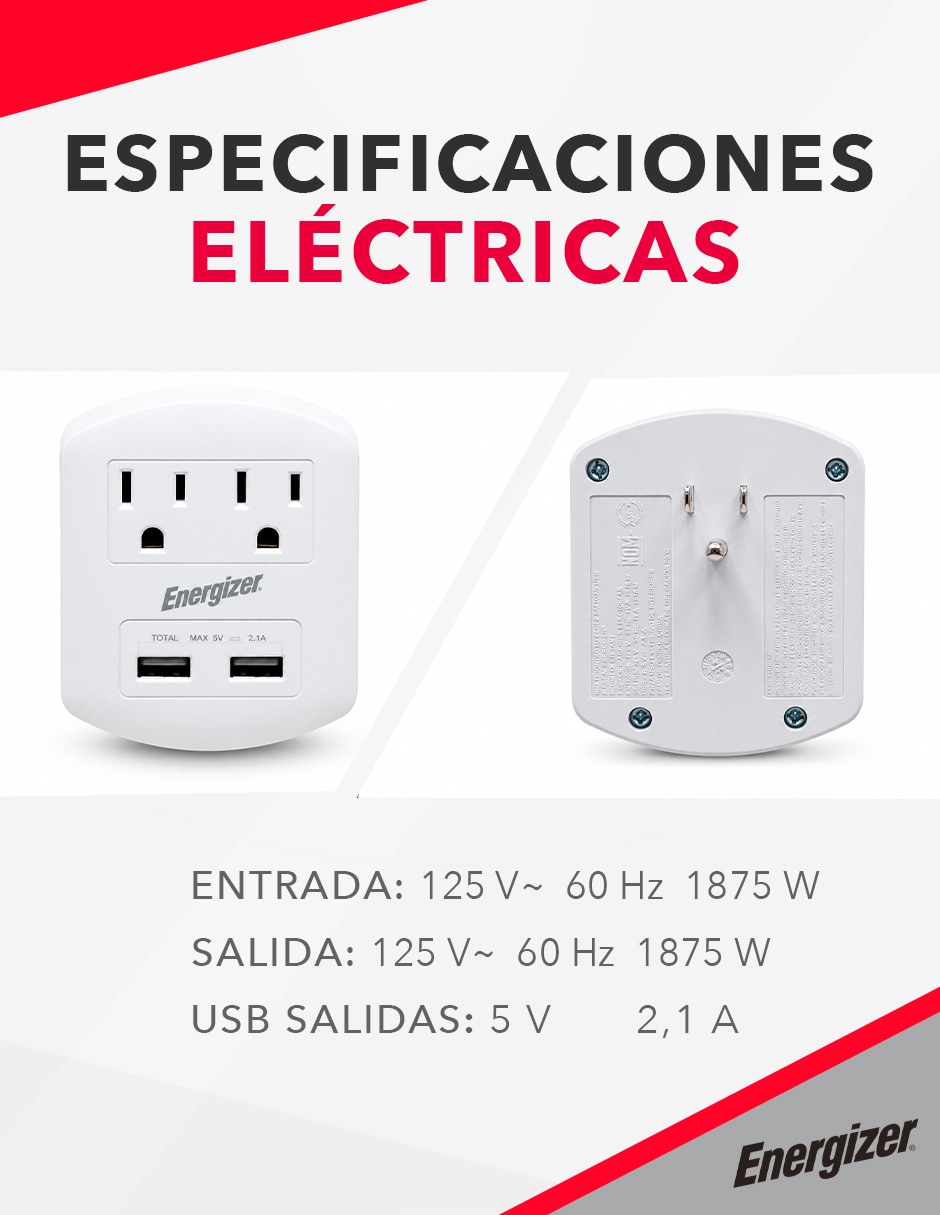 Multicontacto de 2 salidas y 2 puertos USB 7