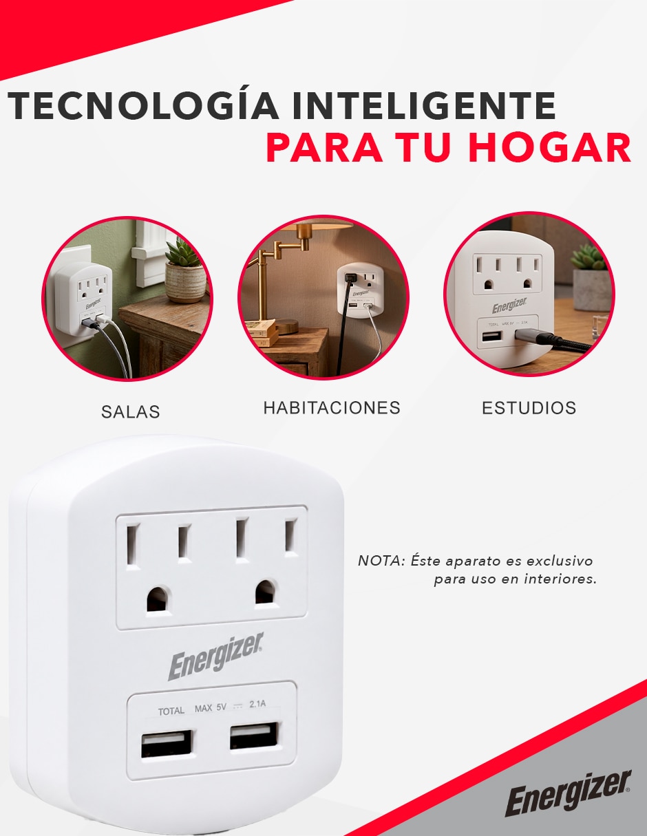 Multicontacto de 2 salidas y 2 puertos USB 8