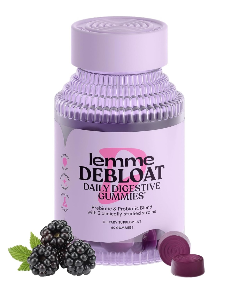 Debloat Gomitas para la salud digestiva e intestinal Lemme con Probióticos sabor mora de 60 gomas