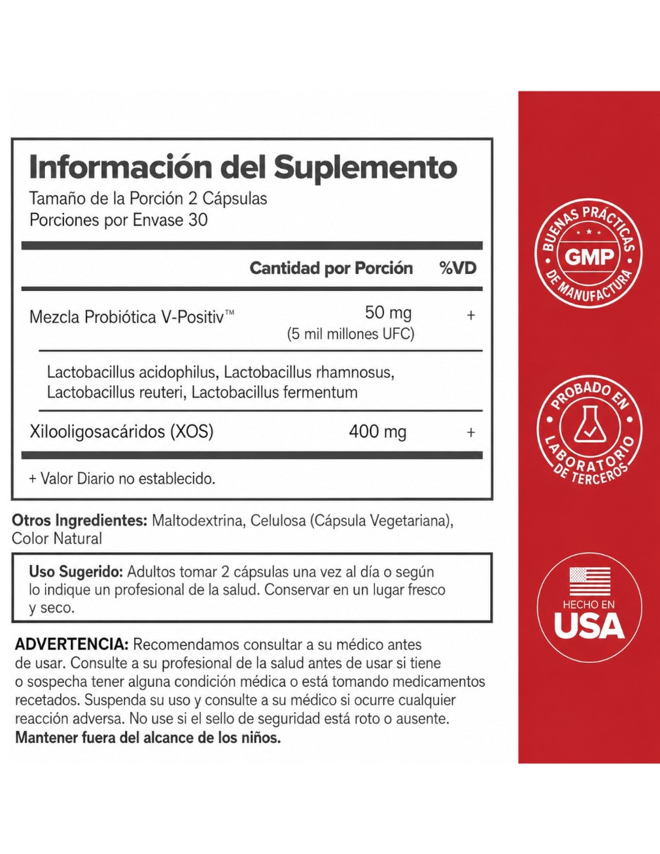 URO Probióticos vaginales para mujeres O Positiv con Lactobacilos 60 cápsulas