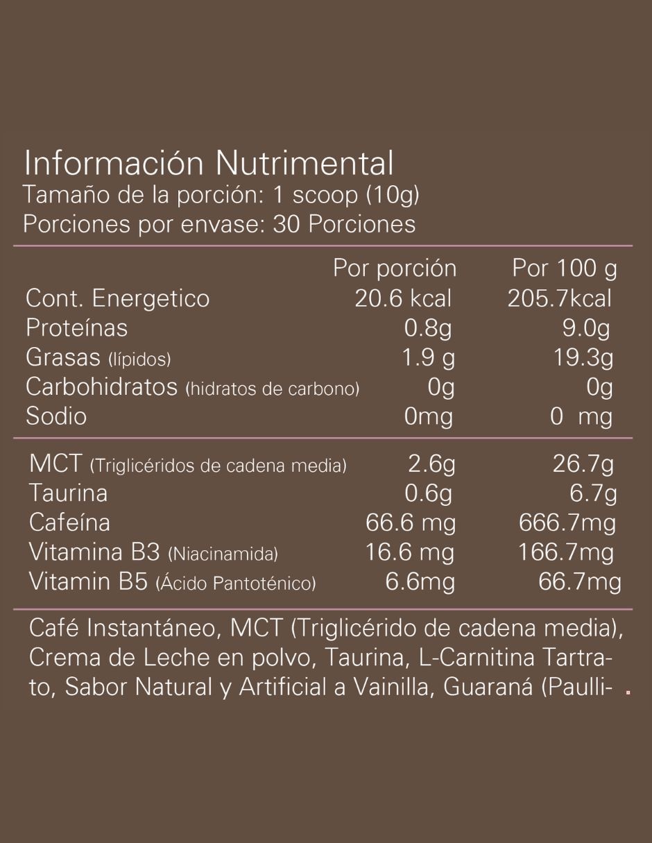 Coffee Energy Alpha Nutrition con Cafeína sabor Café
