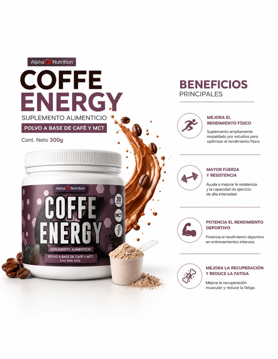 Coffee Energy Alpha Nutrition con Cafeína sabor Café