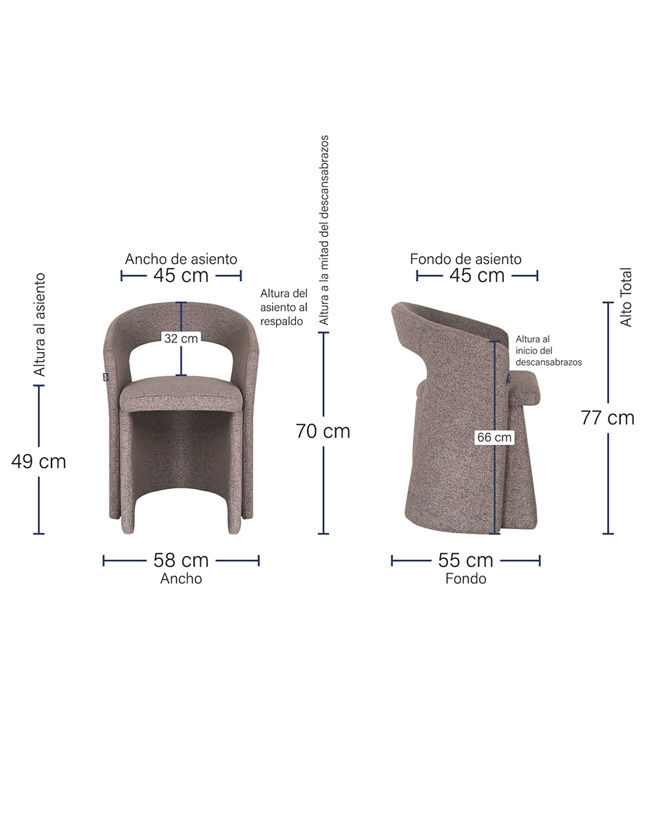 Silla con brazos 1 piezas PAVIA de Poliéster 8