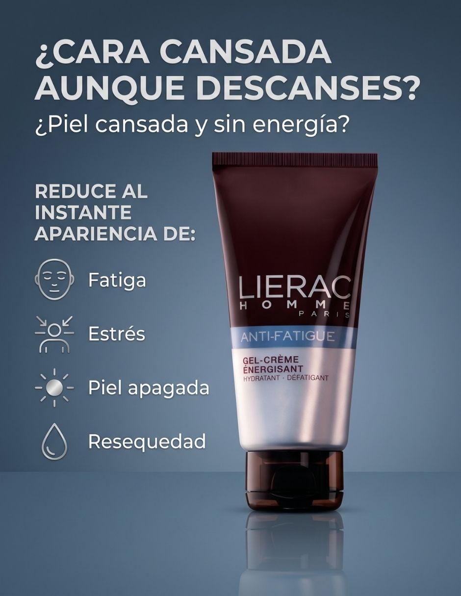Gel para rostro revitalizante antifatiga para hombre Lierac
