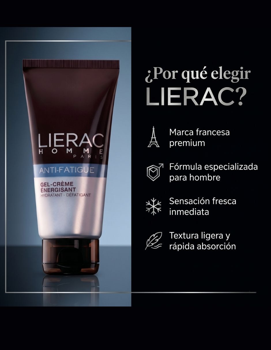 Gel para rostro revitalizante antifatiga para hombre Lierac