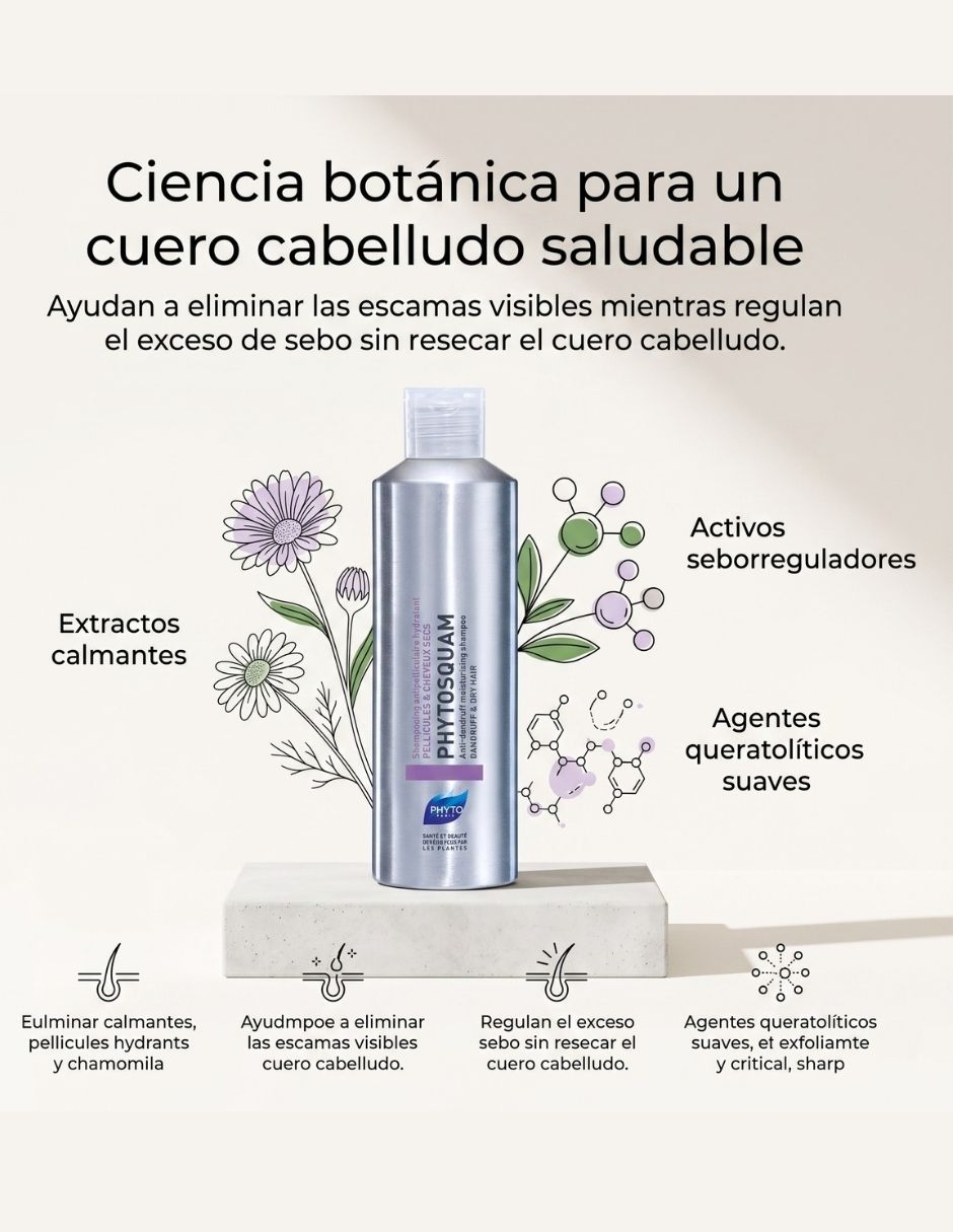 Shampoo control caspa para cabello graso Paris Phyto 200 ml