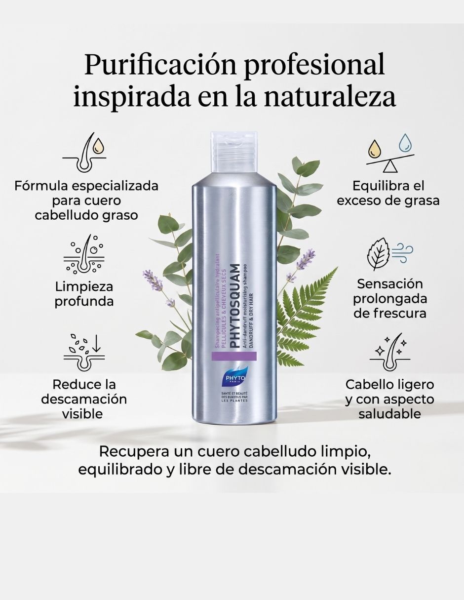 Shampoo control caspa para cabello graso Paris Phyto 200 ml