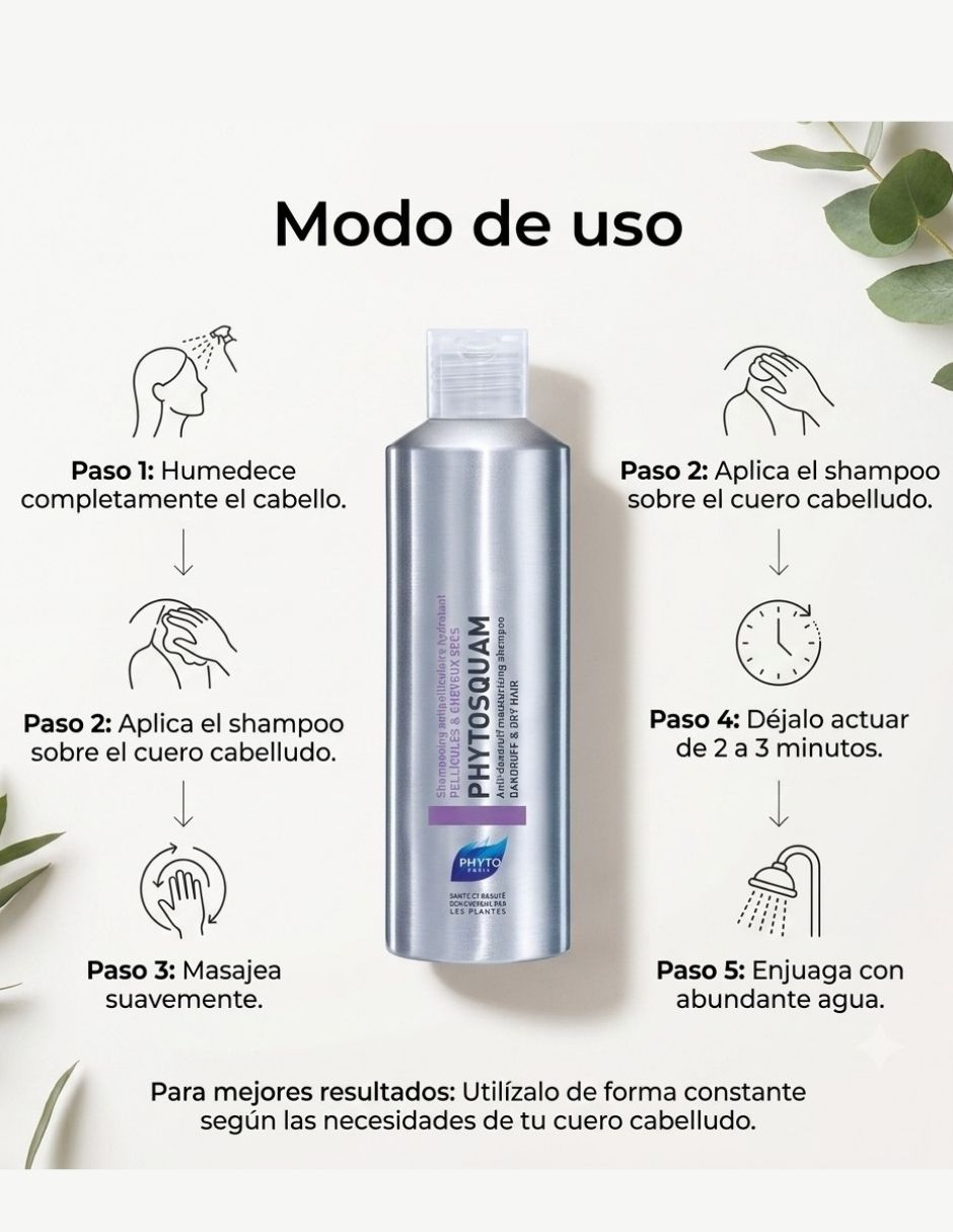 Shampoo control caspa para cabello graso Paris Phyto 200 ml