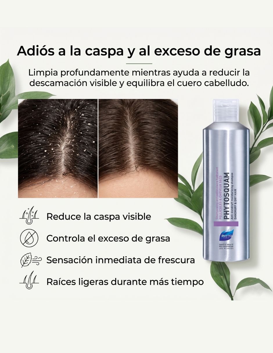 Shampoo control caspa para cabello graso Paris Phyto 200 ml