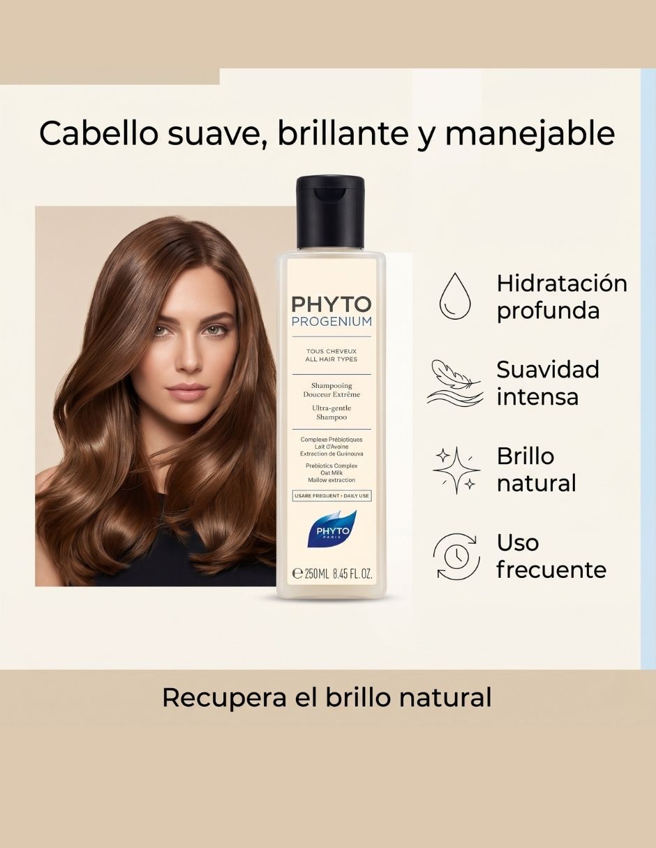Shampoo hidratante todo tipo de cabello Paris Phyto 250 ml
