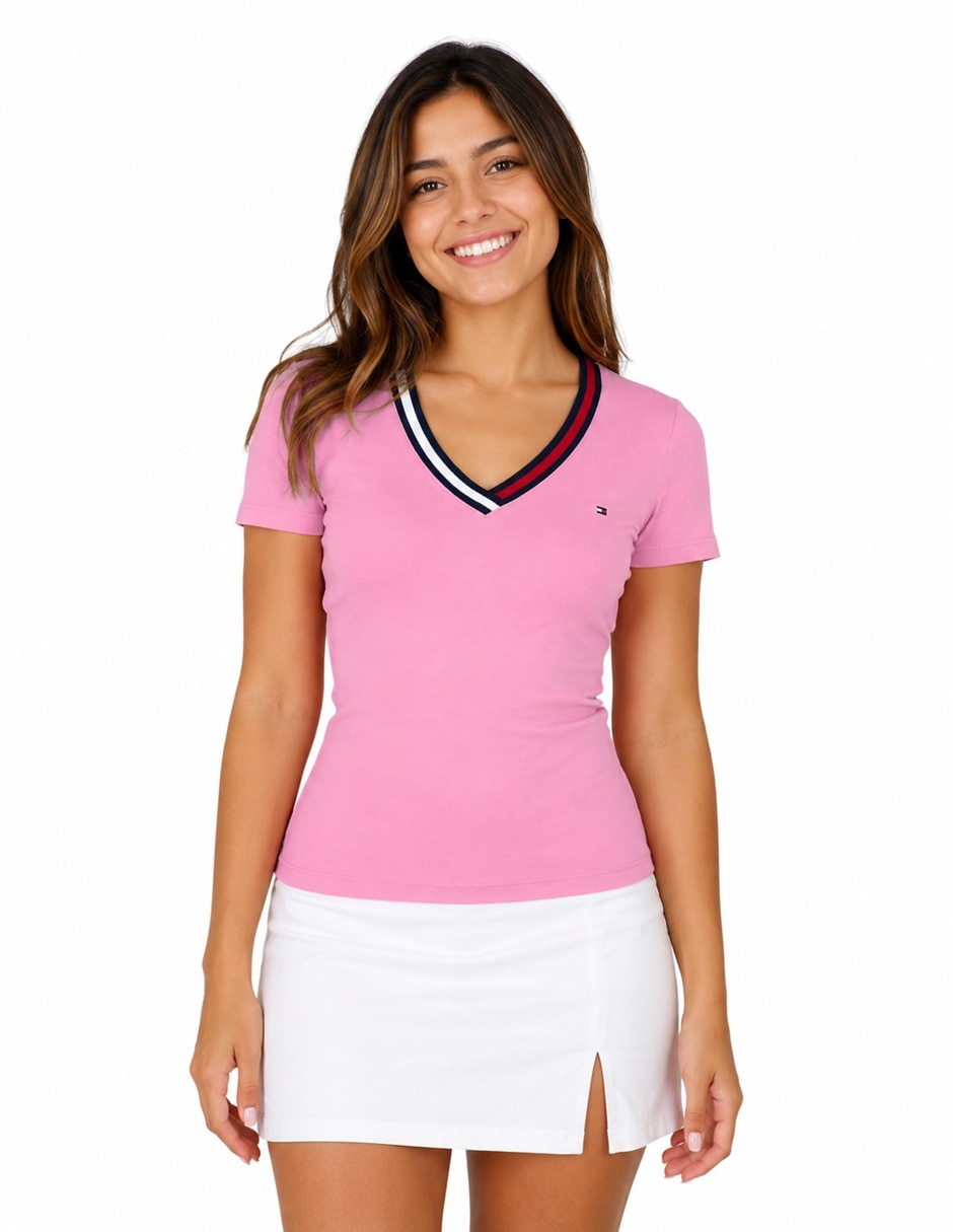 Playera manga corta cuello v para mujer Playera manga corta cuello v para mujer