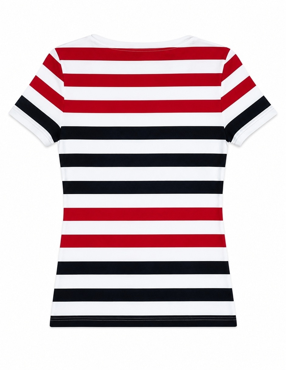 Playera manga corta cuello v para mujer 2