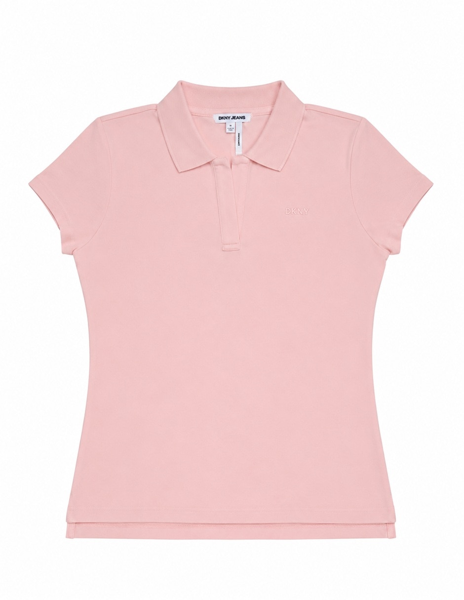 Playera manga corta dkny cuello polo para mujer