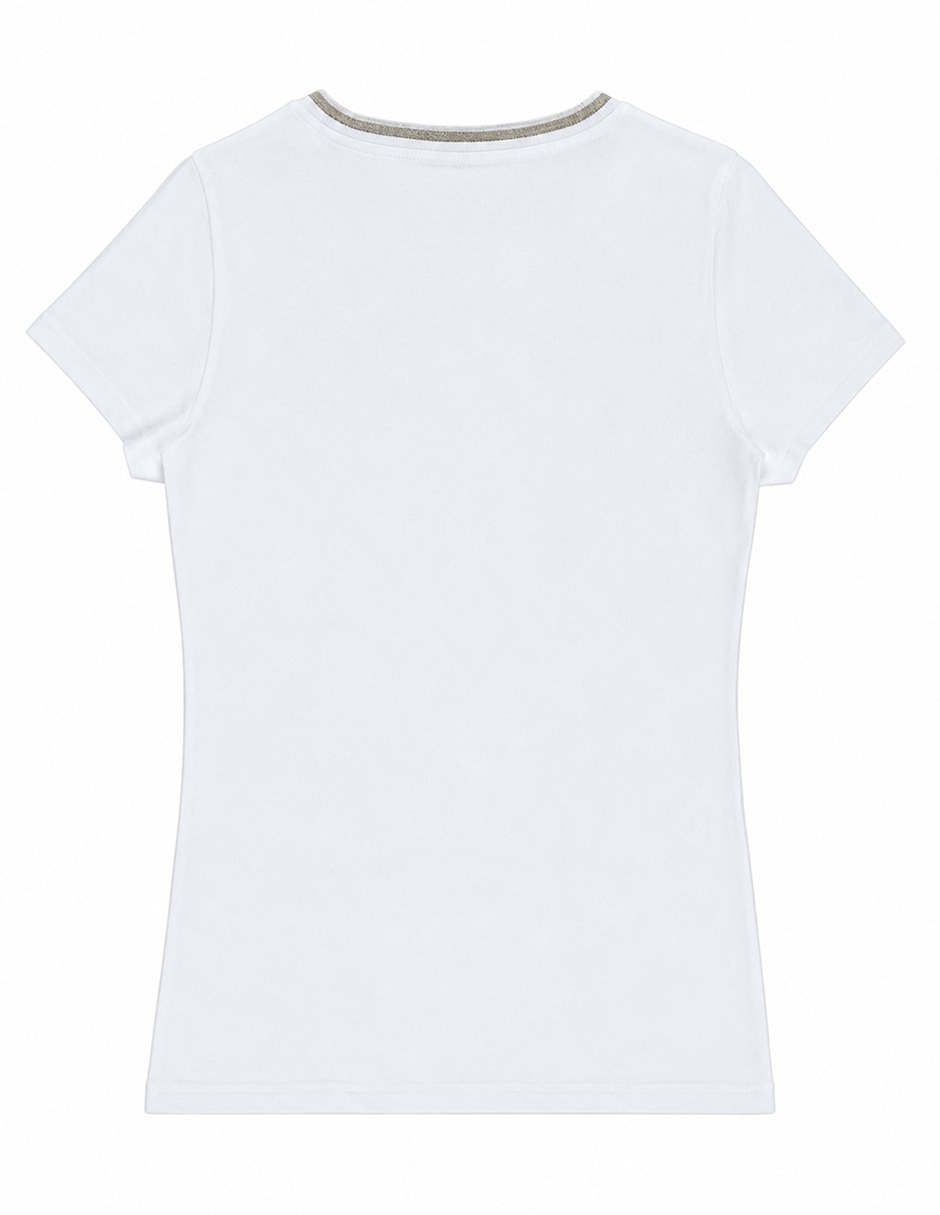 Playera manga corta cuello v para mujer 4