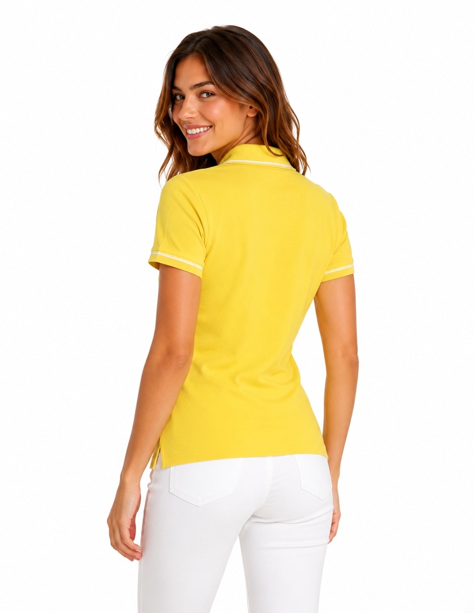 Playera manga corta tommy hilfiger cuello polo para mujer