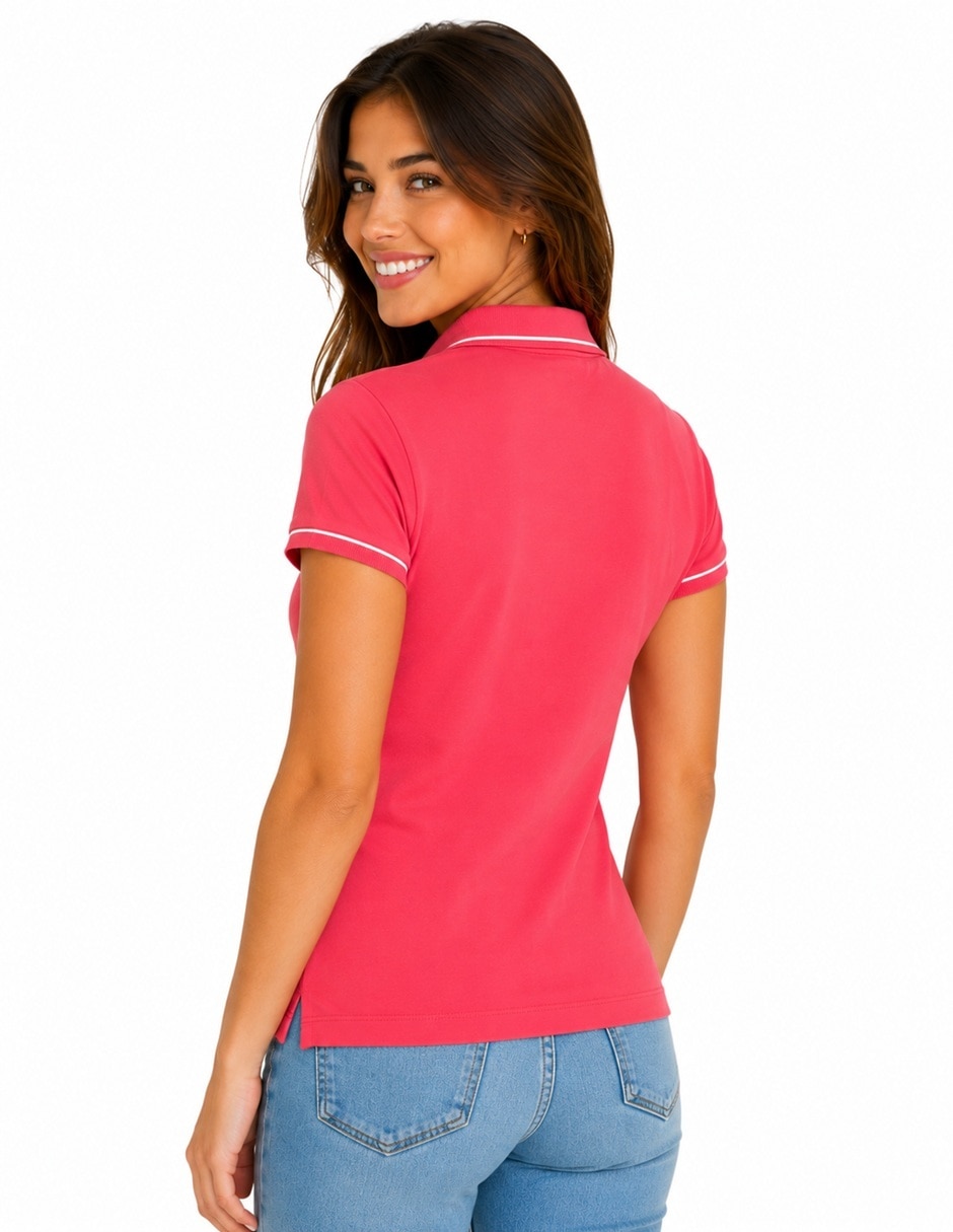 Playera manga corta cuello polo para mujer 2
