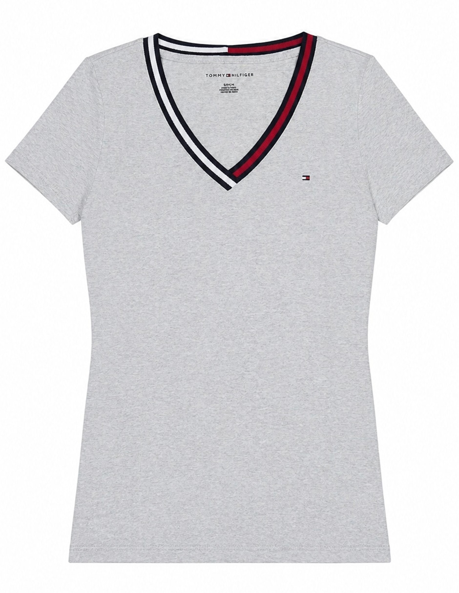 Playera manga corta cuello v para mujer 3