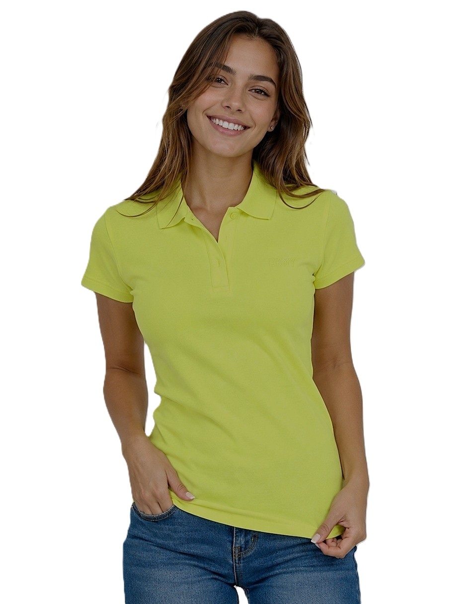 Playera manga corta cuello polo para mujer 1