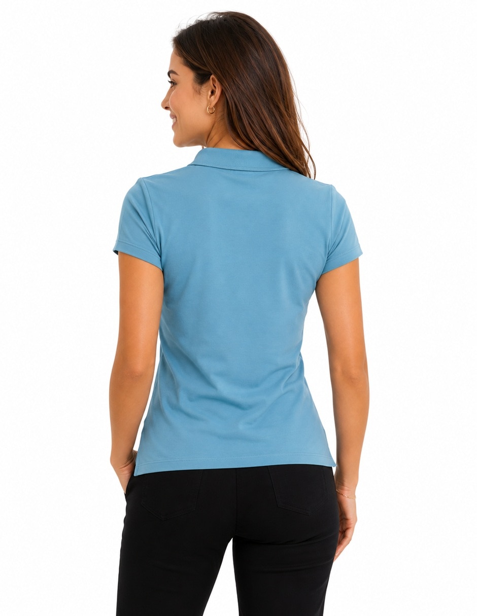 Playera manga corta dkny cuello polo para mujer