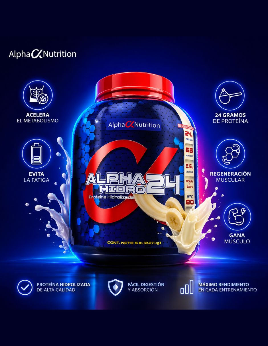 Alpha Hidro 24 con proteína de suero de leche sabor fresa de 2.27 kg 3