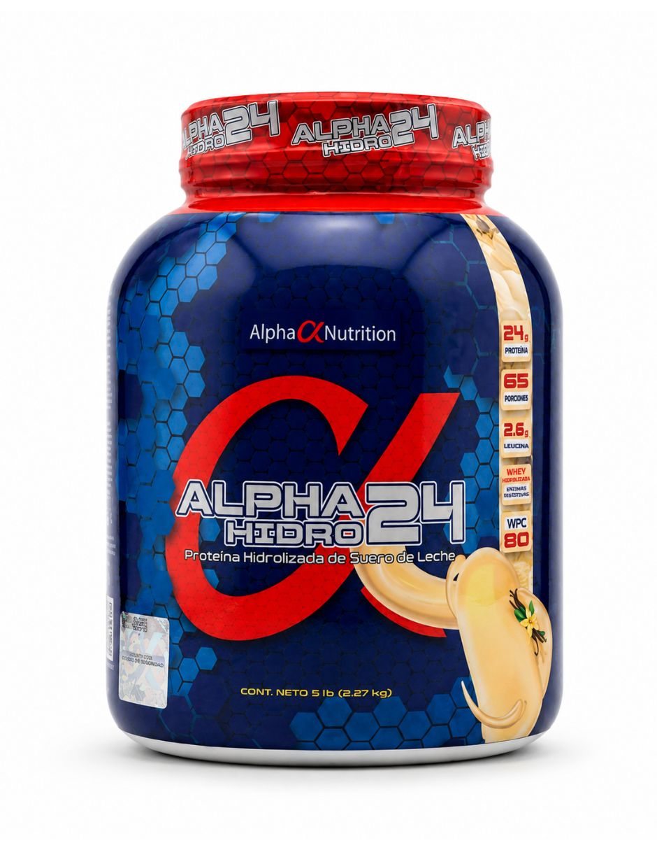 Alpha Hidro 24 Alpha Nutrition con proteína de suero de leche sabor vainilla de 2.27 kg
