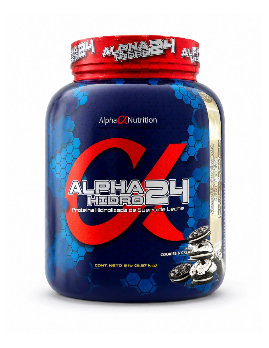 Alpha Hidro 24 con proteína de suero de leche sabor cookies & cream de 2.27 kg 1