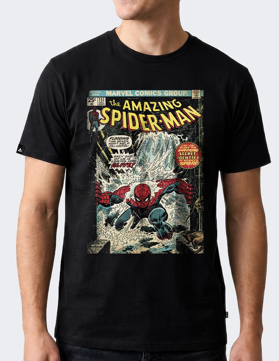 Playera spiderman cuello redondo para hombre