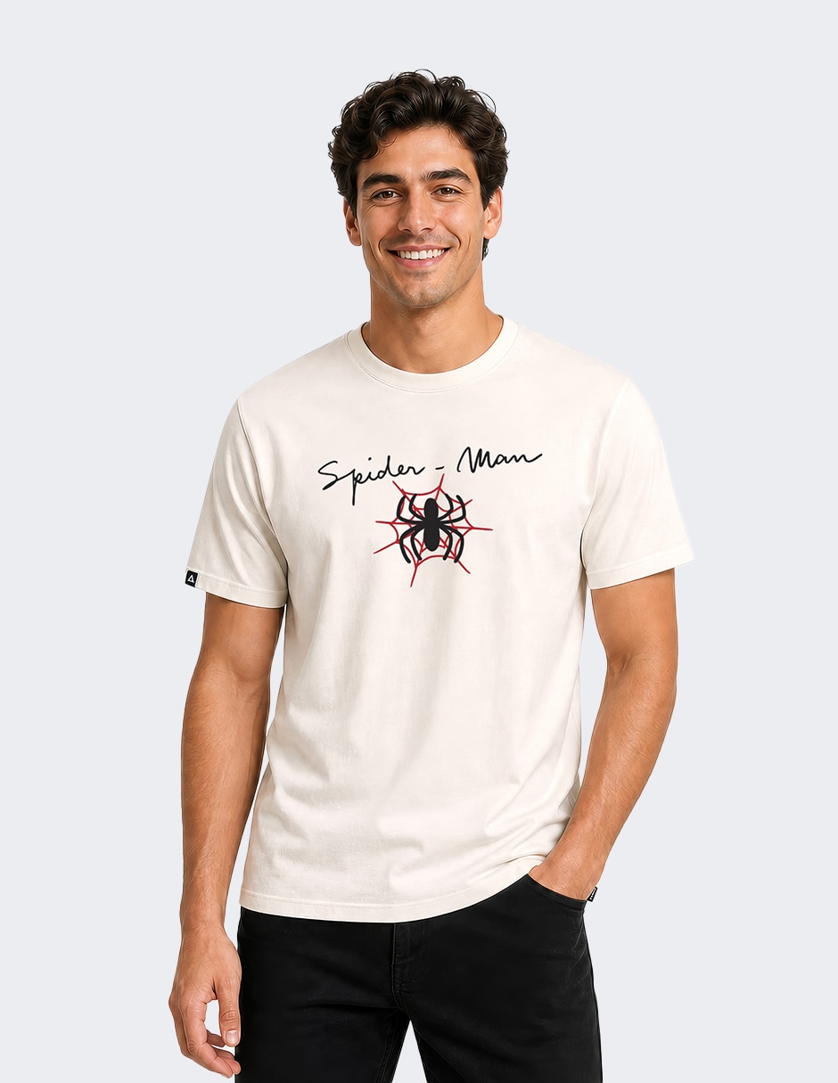 Playera spider-man cuello redondo para hombre Playera spider-man cuello redondo para hombre