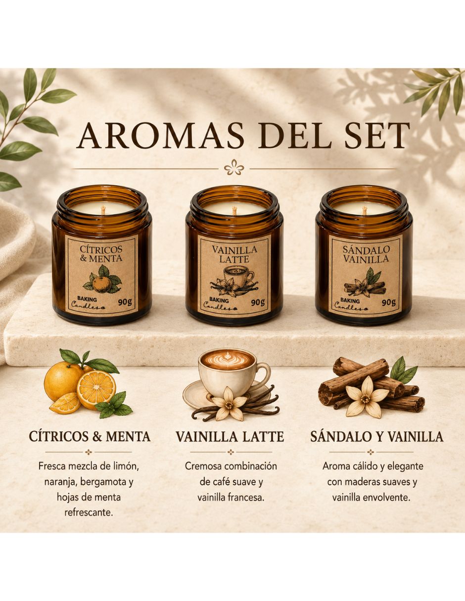 Set de velas aromáticas Genérico 3 piezas 3
