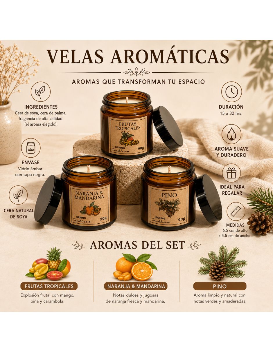 Set vela aromáticas 3 piezas 2