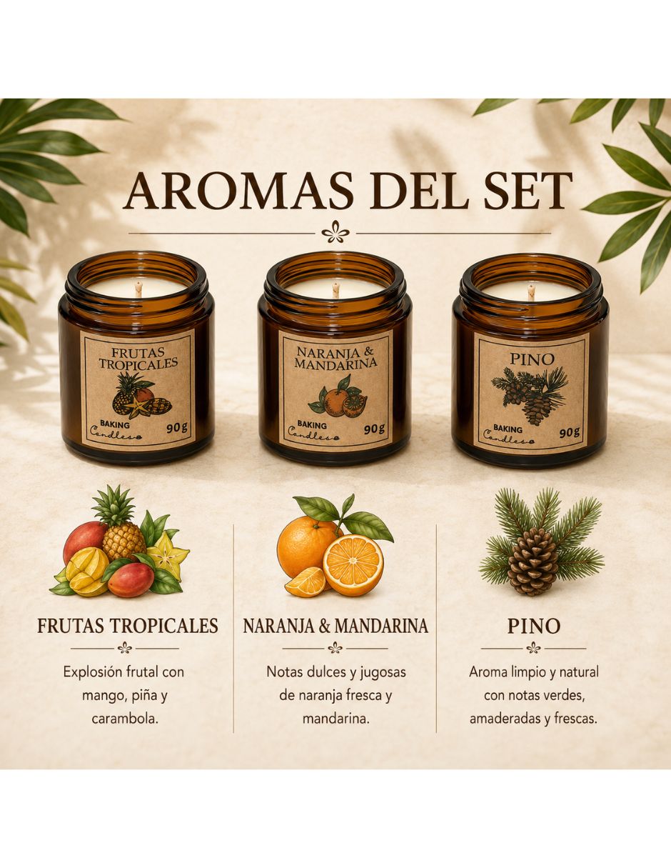 Set vela aromáticas 3 piezas 4