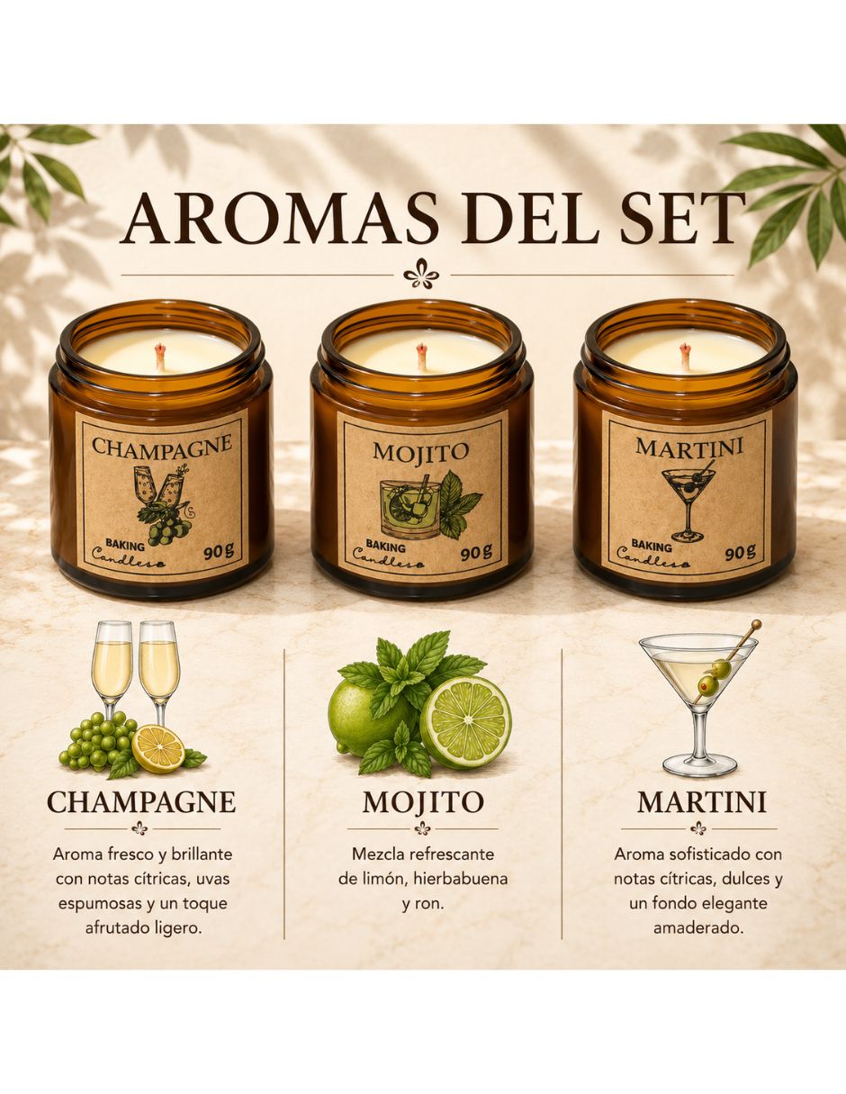 Set de velas aromáticas Genérico 3 piezas 5