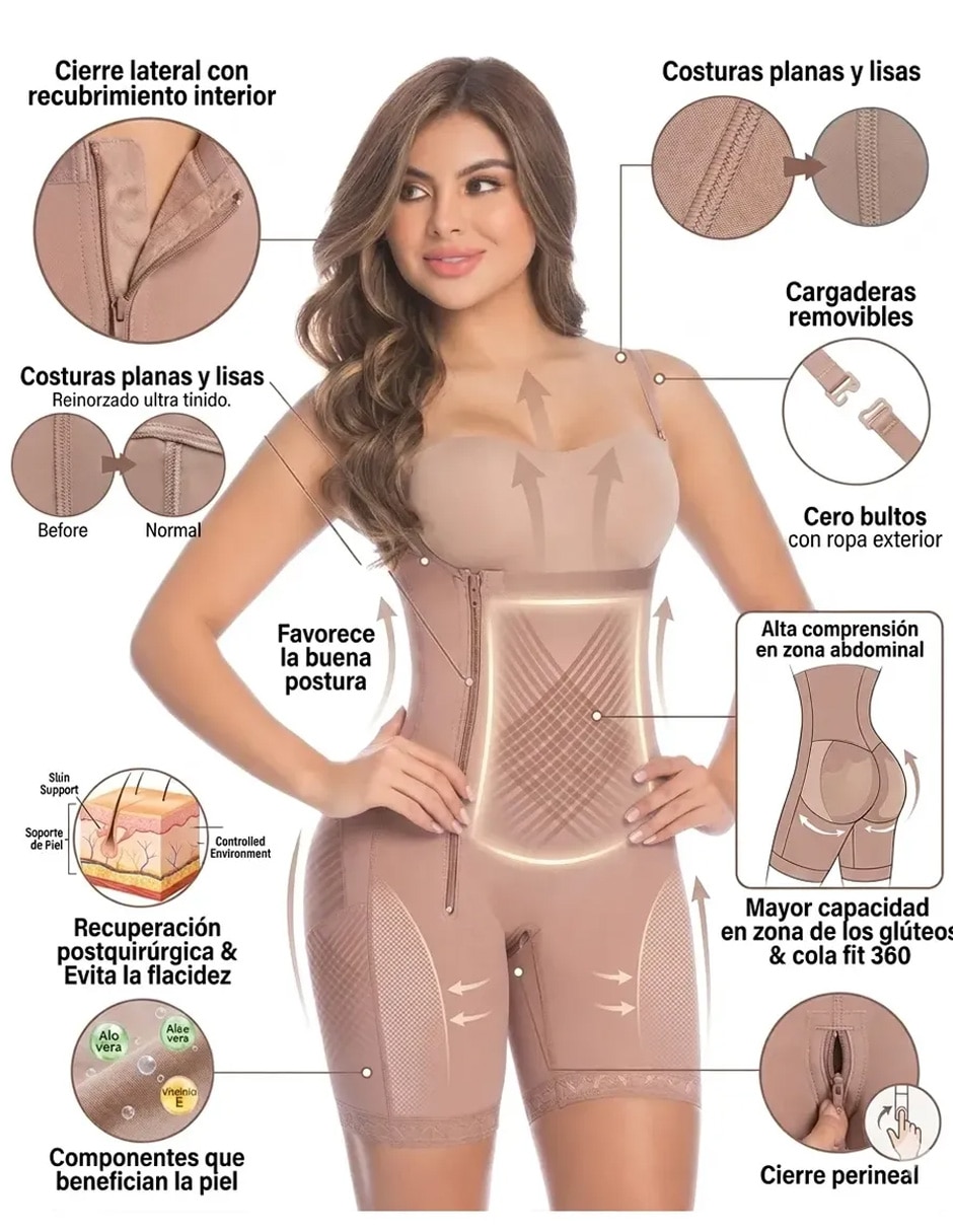 Faja moldeadora reductora con compresión alta para mujer 7