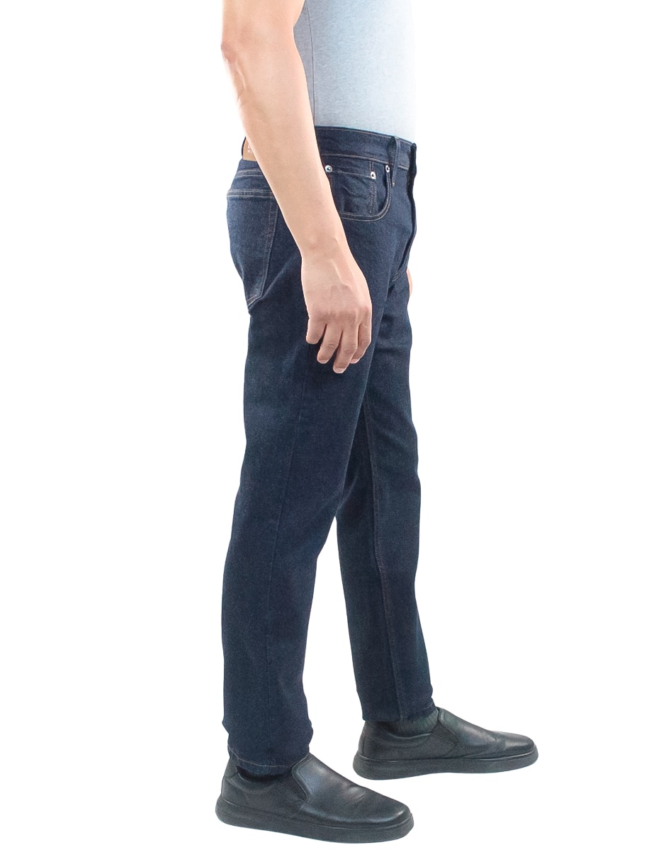 Jeans relajado lavado obscuro para hombre 5