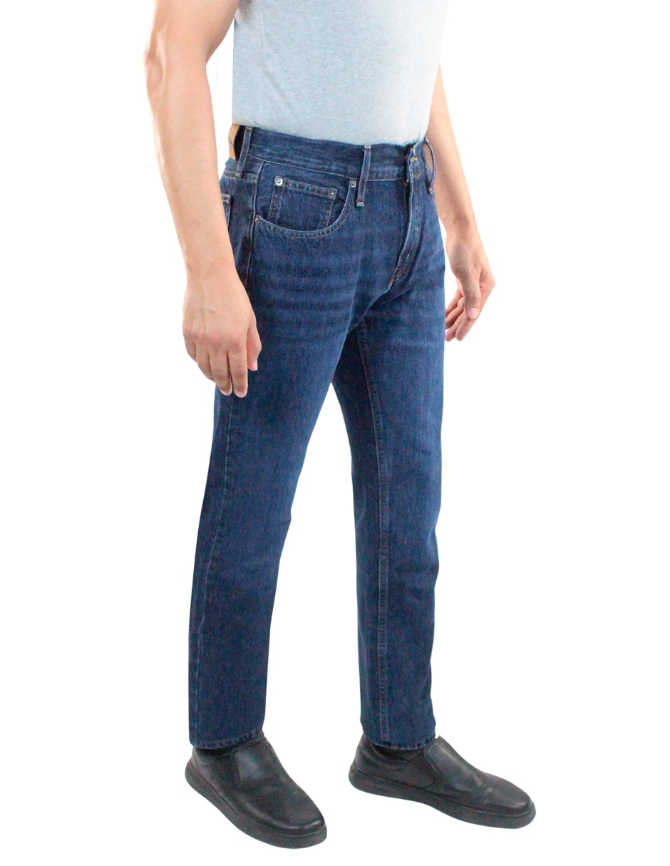 Jeans straight lavado medio para hombre 2