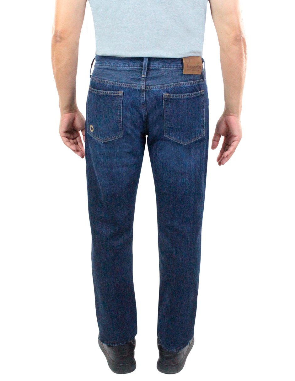 Jeans straight lavado medio para hombre 4