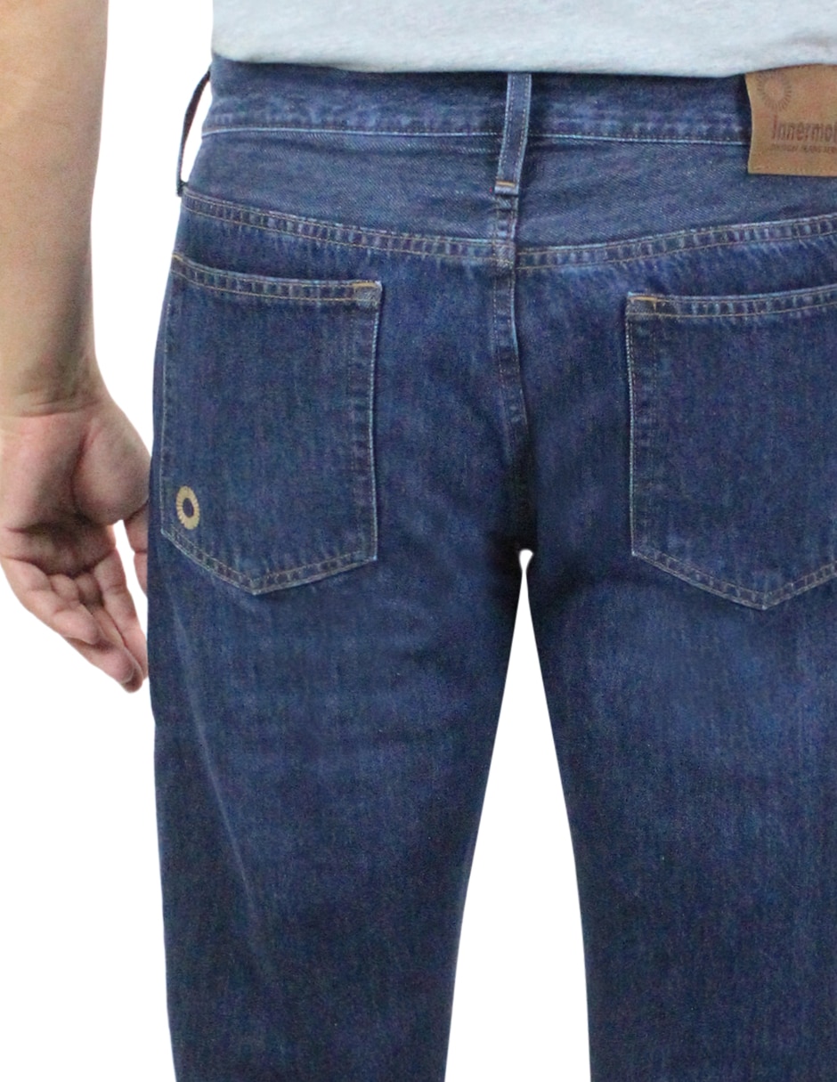 Jeans straight lavado medio para hombre 6
