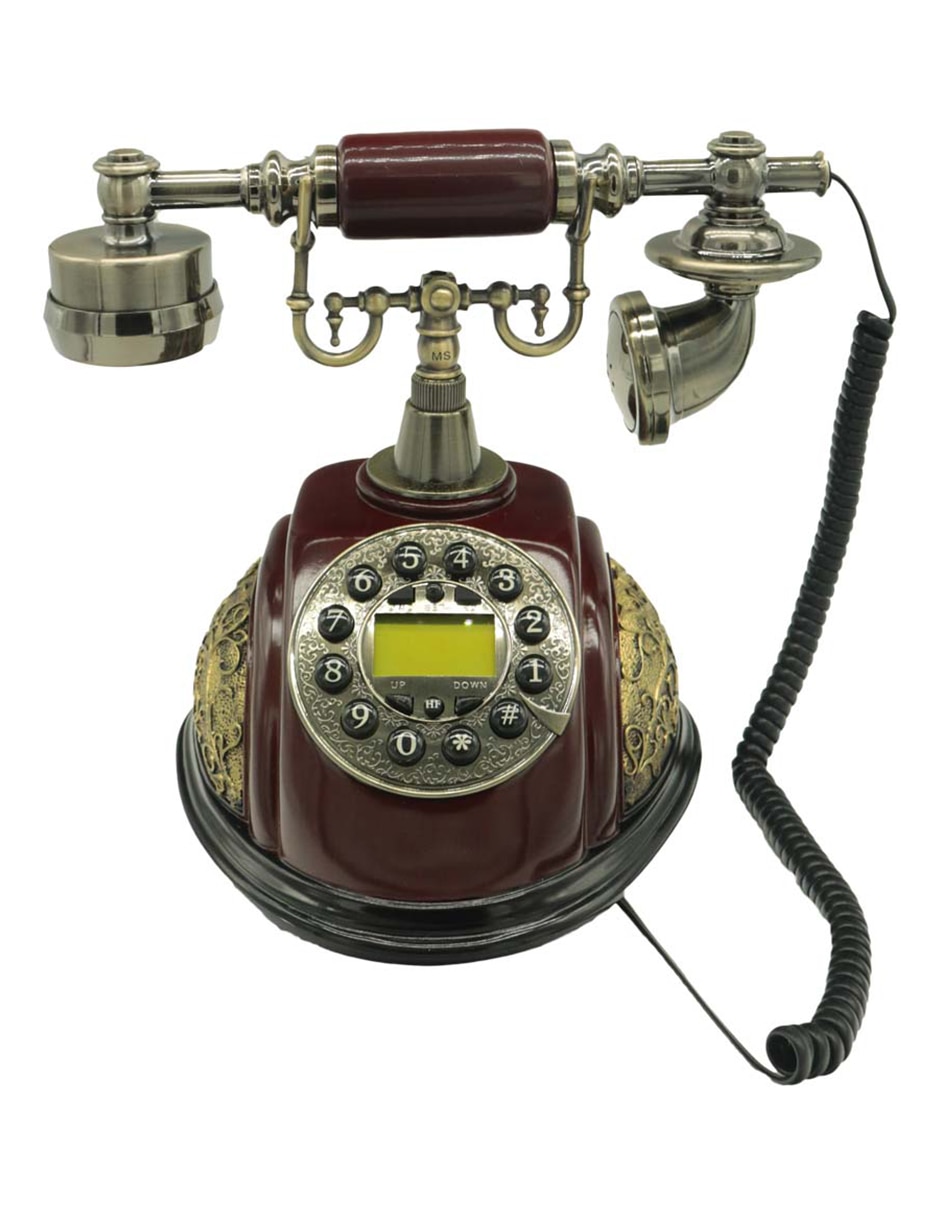 Teléfono 1 auricular Generica Vintage Color Oxido de disco base redonda
