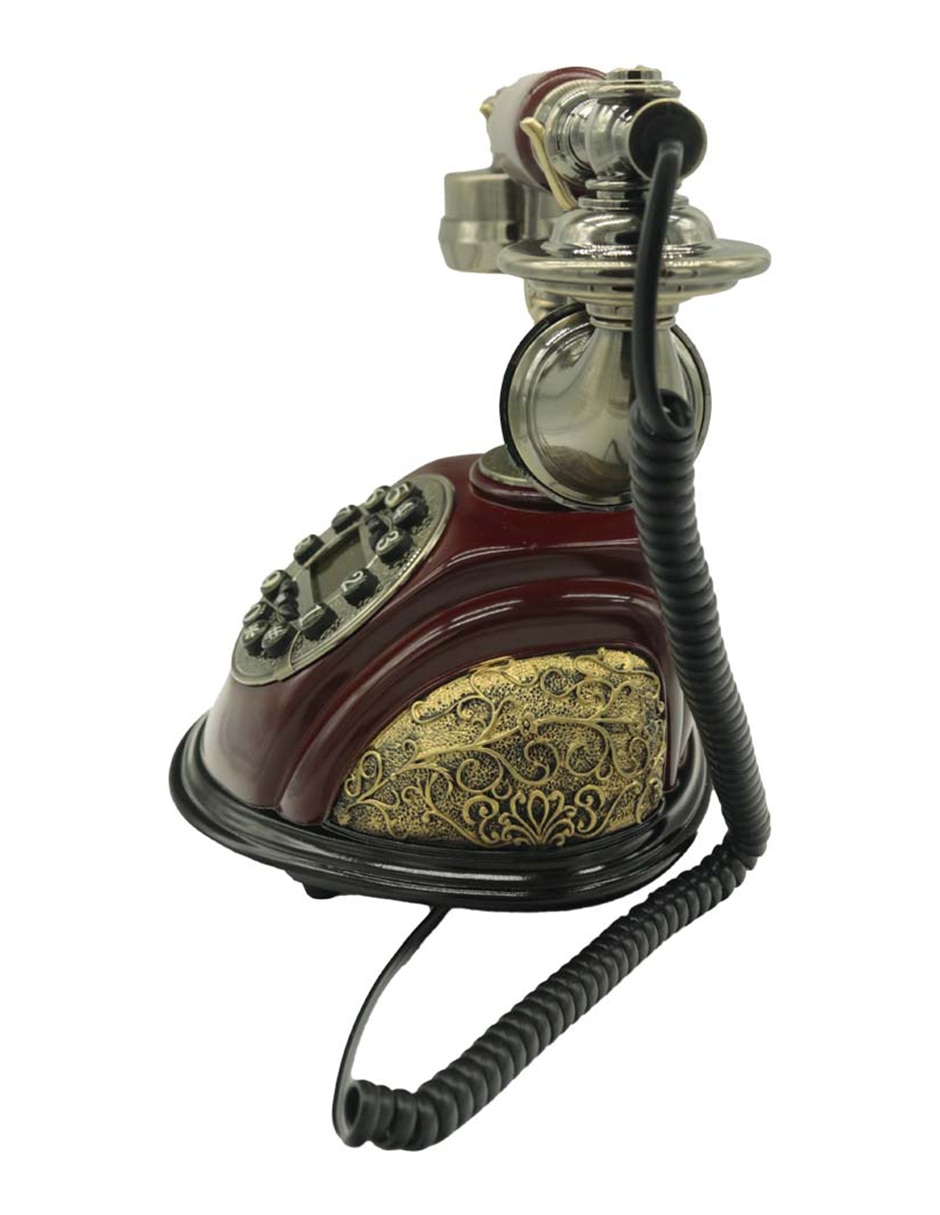 Teléfono 1 auricular Generica Vintage Color Oxido de disco base redonda