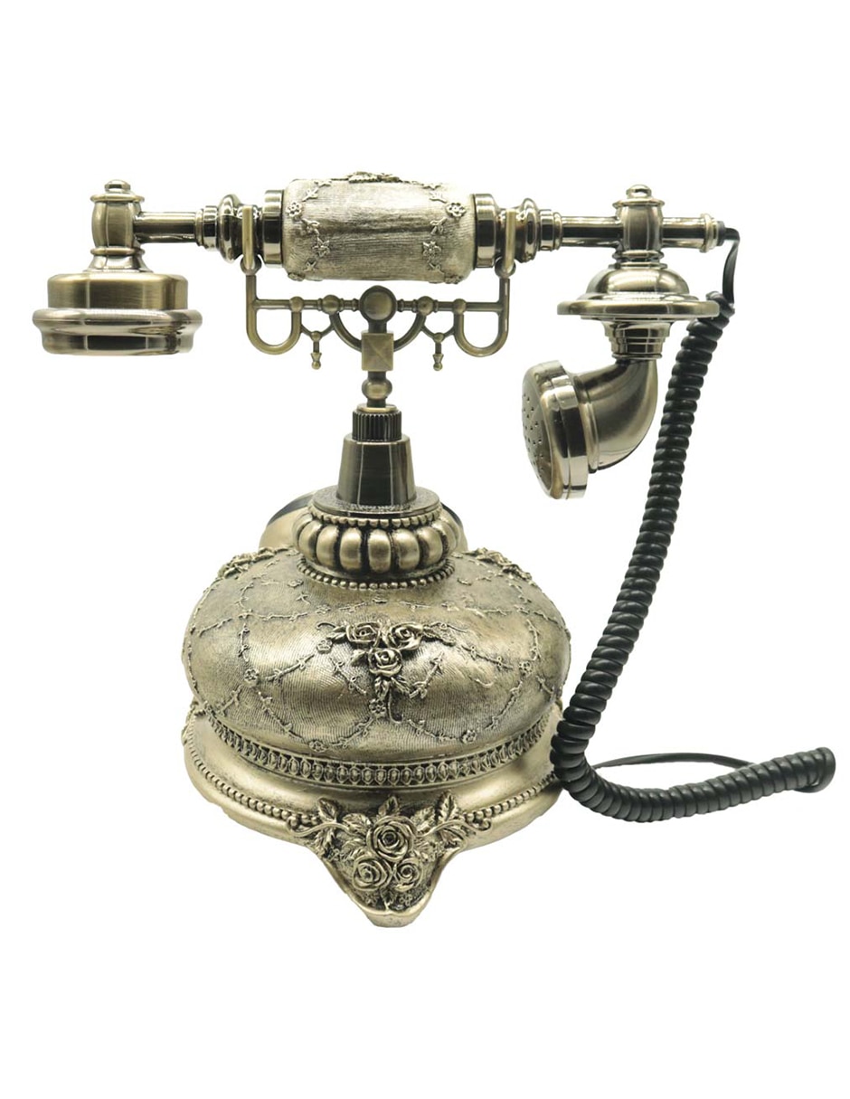 Teléfono 1 auricular Generica Vintage Color Plateado de disco base 3 Patas