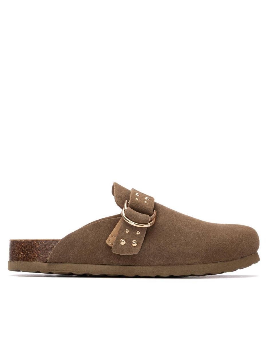 Zueco de piel para mujer