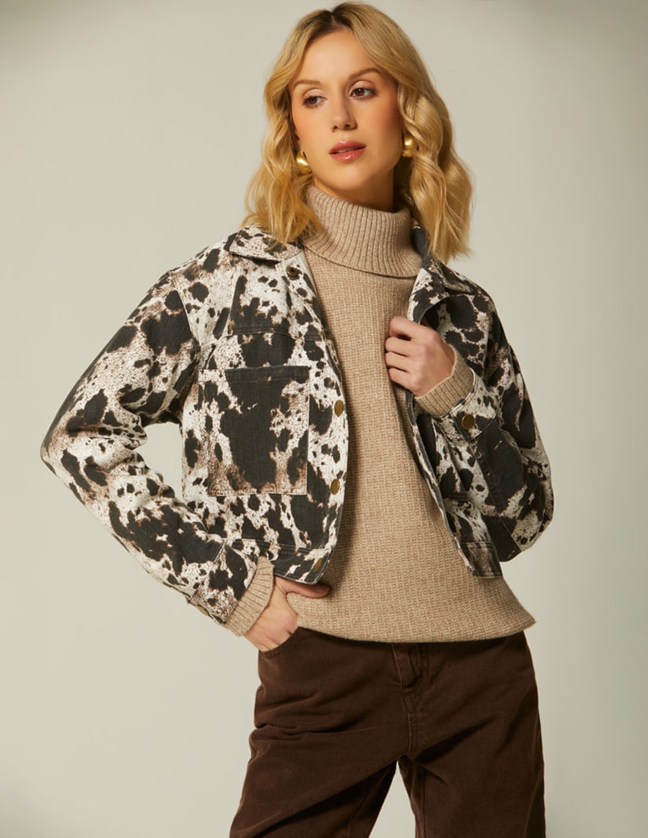 Chamarra studio f animal escocia de algodón para mujer