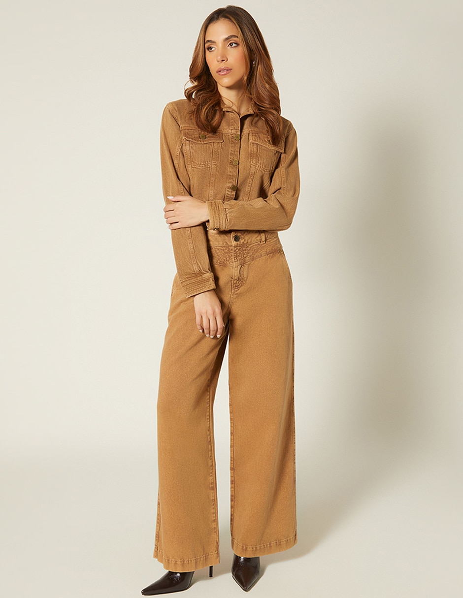 Chamarra casual studio f seams moka de algodón para mujer