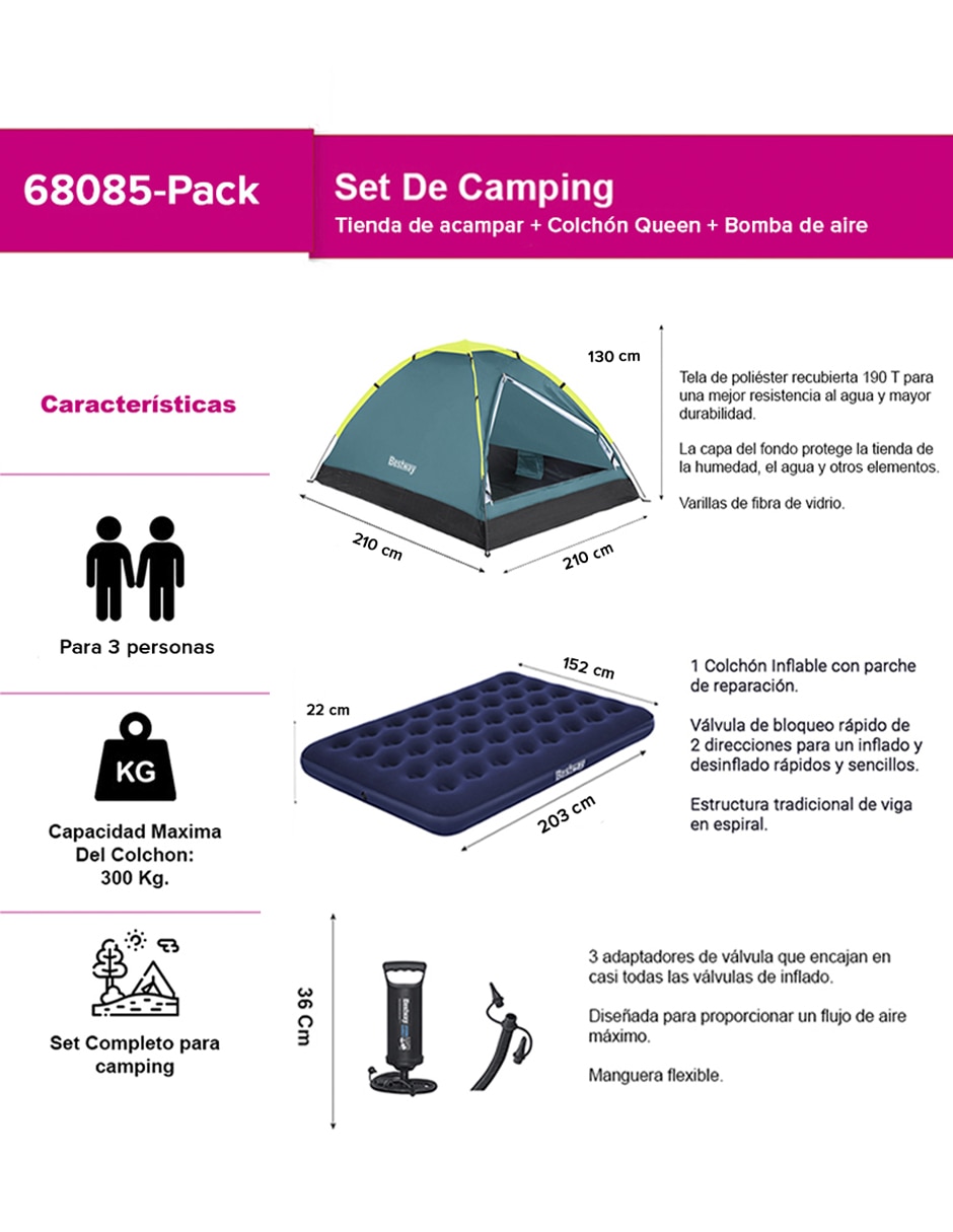 Casa de campaña para 3 personas 5