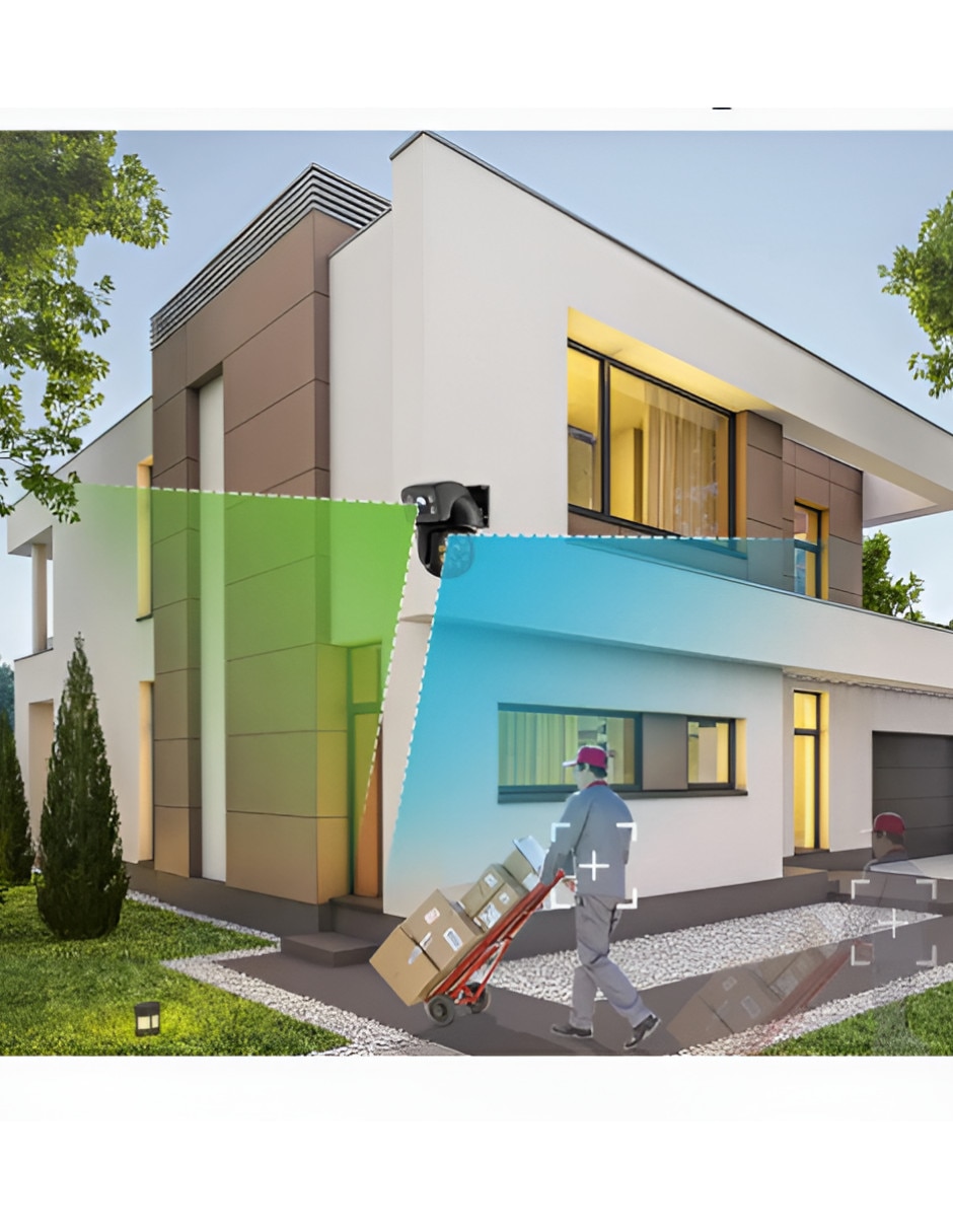Cámara wi-fi de seguridad inalámbrica full hd 180° visiòn nocturna para exterior 2