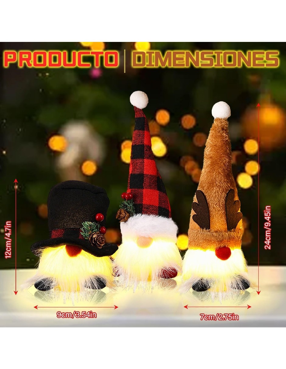 Set de figura decorativa de gnomo navidad de tela